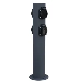 ETC Shop Gartensteckdose 4 Fach Anthrazit 2 St.