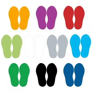 Fußbodenaufkleber Fußpaar - (10 Paar - Fußgröße 250x110 mm)