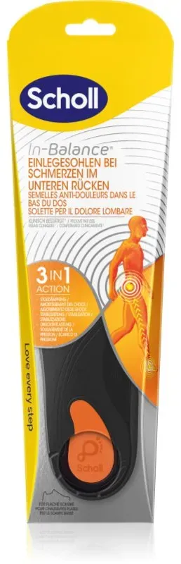 Scholl In-Balance Lower Back Schuheinlagen für die Fersen Größe Medium 1 Paar