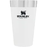 Stanley Adventure Stacking Bierkrug 473 ml - Edelstahl Thermobecher Hält 4 Stunden Kalt - BPA-Frei - Stapelbare Doppelwandiger, Vakuumisolierter Thermotasse - Spülmaschinenfest - Polar White