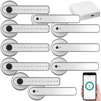 VisorTech 5er-Set Sicherheits-Türbeschlag mit Fingerabdruck-Scanner,WLAN-Gateway