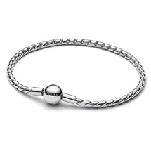 Pandora Moments Runder Verschluss Flügel-Kettenarmband Silber 594028C00-17 Größe 17 cm
