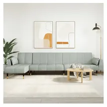 vidaXL Schlafsofa in L-Form Hellgrau 275x140x70 cm Samt