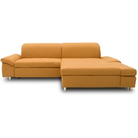 DOMO Collection Mika Ecksofa, Sofa in L-Form, Eckcouch Eckgarnitur, 260x178x80 cm, Polsterecke in gelb