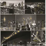 Art for the home Papiertapete Fresco Stadt bei Nacht Schwarz