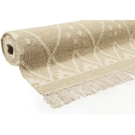 Green Looop Teppich GREEN LOOOP "Vermont GL-82101", beige (beige, creme), B:130cm H:5mm L:190cm, Baumwolle, Schurwolle, Teppiche, Teppich, handgewebter Naturfaserteppich aus 80% Wolle 20% Baumwolle, Wohnzimmer
