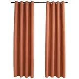 vidaXL Verdunkelungsvorhang Ösen 140 x 245 cm rostbraun 2 St.