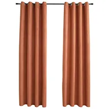 vidaXL Verdunkelungsvorhang Ösen 140 x 245 cm rostbraun 2 St.