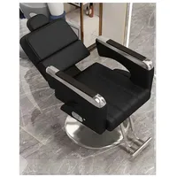 WKXTECZT Friseurstuhl Mit Kopfstütze, Friseursessel Höhenverstellbar Kippbar Für Herren Damen, Friseureinrichtung Bedienungsstuhl Vintage Retro, Kunstleder,D