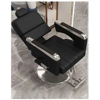 WKXTECZT Friseurstuhl Mit Kopfstütze, Friseursessel Höhenverstellbar Kippbar Für Herren Damen, Friseureinrichtung Bedienungsstuhl Vintage Retro, Kunstleder,D