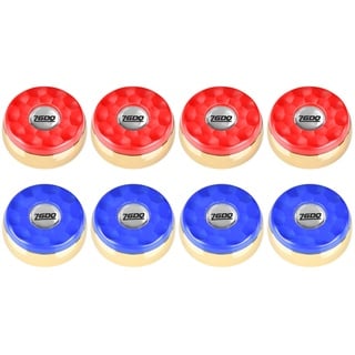 ZGDQ Shuffleboard Pucks Set (rot und blau) und 2 Stück Shuffleboard Send mit Mini-Kehrschaufel und Mini-Bürste und 12 Stück Ersatzabdeckung