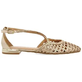 Gioseppo Leskovic Ballerinas aus Leder, Blau, mit Schnürung für Damen, Platinfarben, 38 EU
