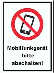Smartphone Handy aus Mobilfunkgerät abschalten Aufkleber A6 (105x148mm)