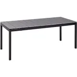 Beliani Gartentisch Grau Schwarz, Metall, 198x77x90 cm Gartenmöbel, Gartentische, Gartentische