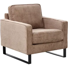 Beliani Sessel VIND Cord 72 x 71 x 70 cm Beige mit Kissen