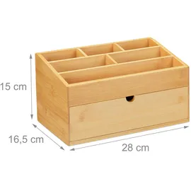 Relaxdays Schreibtisch Organizer Holz 15 x 28 x 16,5 cm natur 6 St.