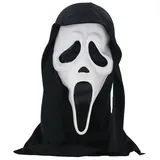 thematys SCREAM Ghostface Maske – Erschreckende Horror Vollkopfmaske aus Latex, Perfekt für Halloween, Kostüm-Partys und Horror-Events, Unisex, Detailgetreu