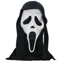 thematys SCREAM Ghostface Maske – Erschreckende Horror Vollkopfmaske aus Latex, Perfekt für Halloween, Kostüm-Partys und Horror-Events, Unisex, Detailgetreu