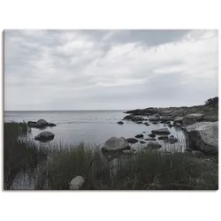 Artland Wandbild »Einsame Bucht am Meer«, Gewässer, (1 St.), als Leinwandbild, Wandaufkleber in verschied. Größen Artland Farbe Bild(er): grau