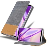 cadorabo Hülle kompatibel mit Samsung Galaxy Note 9 aus Premium Jeans und Kunst Leder Flip Klappbare Stoßfeste Magnetische [Standfunktion] [Kartenfächern] Cover Hülle für Galaxy Note 9 Tasche in Grau