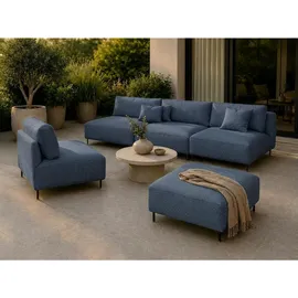 A&J MöbelLand Garten Lounge Set SUN Loungeset blau