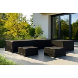 OUTFLEXX Abdeckhauben-Set für Gartenlounges, schwarz, Ripstop-Gewebe/Polyester, wasserabweisend, UV-Schutz