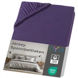 nyvi Spannbettlaken Jersey 180 x 200 - 200 x 200 cm aubergine
