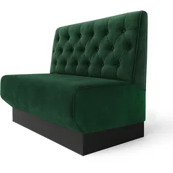 Wagner S | Gastrobank | B:H 100 x 100 cm | Dunkel Grün | Chesterfield | Samt