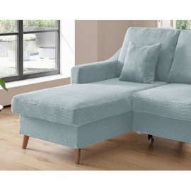 P & B Ecksofa Valentina Hellblau Cord