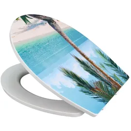 Primaster WC-Sitz mit Absenkautomatik Motiv Strand Blau