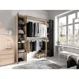 Dmora Kleiderschrank Manaslu 180 x 50 x 205 cm Eiche/Grau