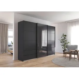 Rauch »Kleiderschrank Schrank Garderobe ELARA Glastür/Grauspiegel«, praktische Schubladen optional farblich abgesetzt MADE IN GERMANY grau