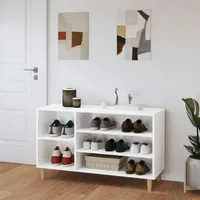 VidaXL Schuhregal Hochglanz-Weiß 102x36x60 cm Holzwerkstoff