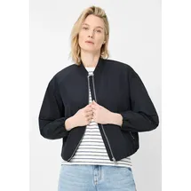 Fuchs Schmitt Blouson FUCHS SCHMITT, Damen, Gr. 50, marine, Web, Obermaterial: 100% Polyester, unifarben, regular fit normal, hoch geschlossener Ausschnitt, elastischer Bund, Jacken Blouson, Stehkragen, Regular Fit, Rückenfalten
