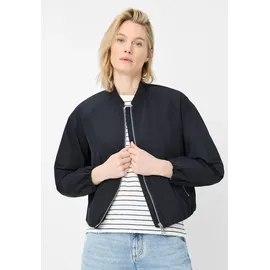 Fuchs Schmitt Blouson FUCHS SCHMITT, Damen, Gr. 50, marine, Web, Obermaterial: 100% Polyester, unifarben, regular fit normal, hoch geschlossener Ausschnitt, elastischer Bund, Jacken Blouson, Stehkragen, Regular Fit, Rückenfalten