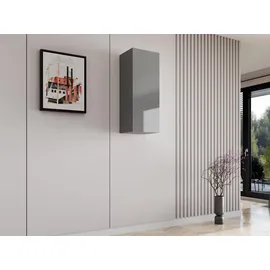 Mirjan24 Hängevitrine, Schwarz, Eiche Wotan, Holzwerkstoff, Rechteckig, 35x90x32 cm, Wohnzimmer, Wohnwände, Vitrinenschränke