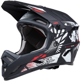 O'Neal | Mountainbike-Helm | MTB Downhill | Nach Robustes ABS, Ventilationsöffnungen für Luftstrom & Kühlung, ABS Außenschale | Backflip Helmet Boom | Erwachsene | Schwarz Weiß | Größe XS