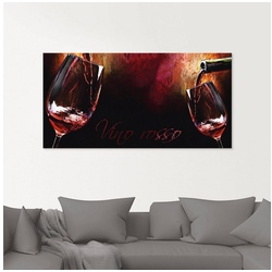 Artland Glasbild Wein – Rotwein, Getränke (1 St), in verschiedenen Größen rot 125 cm x 50 cm