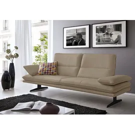 W.Schillig 2,5-Sitzer "broadway, Designsofa mit tollem Sitzkomfort", braun (stone z59), B:236cm H:94cm T:96cm, Longlife Xtra-Leder Z59: Glattleder mit modischer Prägung.