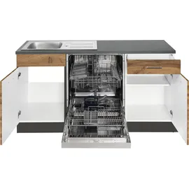 kochstation Winkelküche L-Form 270 cm grau