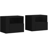 vidaXL Hängenachtschrank 2 Stk. 45 x 30 x 35 cm Schwarz