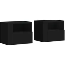 vidaXL Hängenachtschrank 2 Stk. 45 x 30 x 35 cm Schwarz