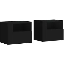 vidaXL Hängenachtschrank 2 Stk. 45 x 30 x 35 cm Schwarz