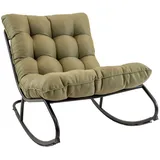 Lesli Living Schaukelsessel "Zenzi Olive" anthrazit/olivegrün Schaukelstuhl