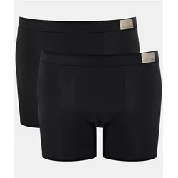 Boxershorts »men GO Natural«, (2er Pack), mit langem Bein, eng anliegend. ohne Eingriff, Gr. M, BLACK, , 11948525-M