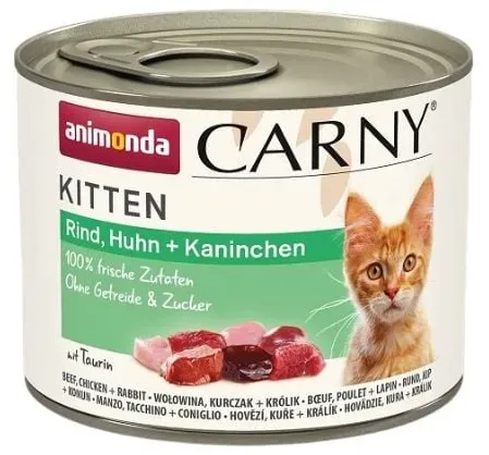 ANIMONDA Carny Kitten Beef&Chicken&Rabbit 200 g Rind, Huhn und Kaninchen für Kätzchen