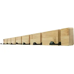 Home Deluxe GmbH HOME DELUXE Garderobenleiste inkl. Haken und Magnete - bambus, 8 x Haken | Wandgarderobe, Kleiderhaken, Garderobe, Garderobenhaken