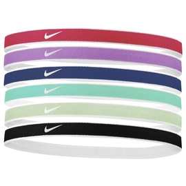 Nike Swoosh Sport Headbands 6 PK Tipped 6er Pack in der Farbe lt Fusion red/Rush Fuchsia/White, Maße: ONE Size, N.100.2021.635.OS