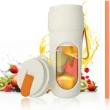 Tragbarer Smoothie-mixer, 450 Ml Mixer, Smoothie-maker, Mini-tragbarer Mixer, Mini-usb-wiederaufladbarer Standmixer Mit Doppeldeckel, 12-klingen-personalmixer, Ideal Für Reisen, Büro Und Sport.