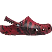 Crocs Classic Marbled Tie Dye Herren-Clog, Rot/Schwarz (Pepper/Black), 48/49